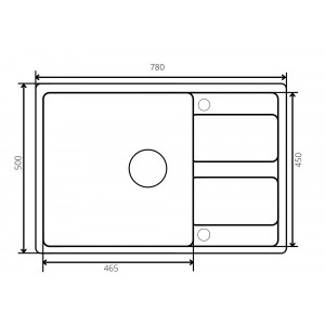 Чертёж мойки ZorG Apollo 78 слоновая кость