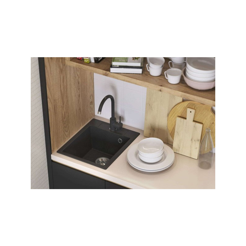 Кухонная мойка Polygran Argo-420 черный - общий вид