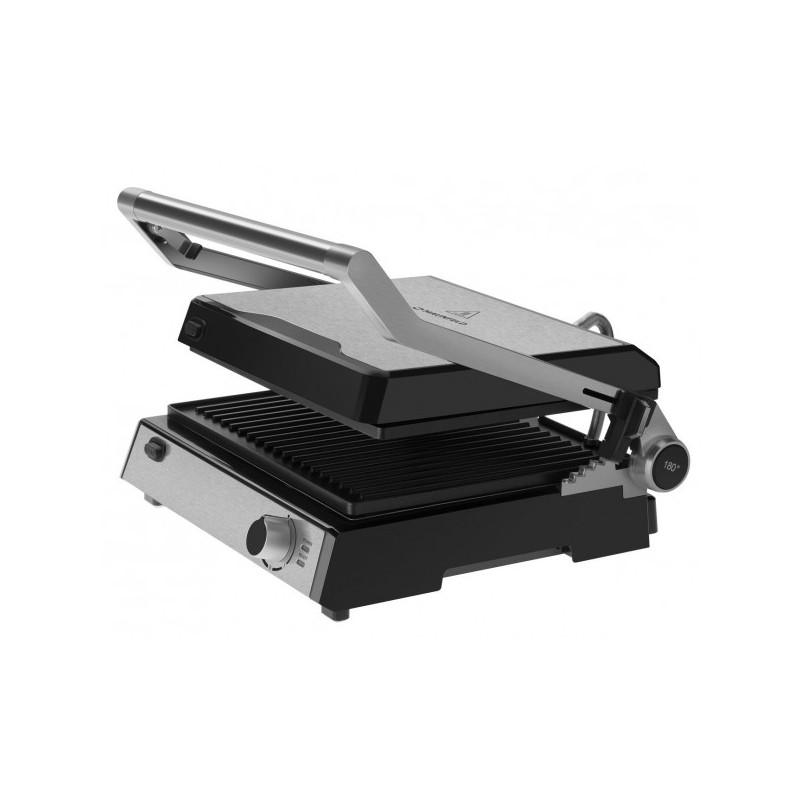 Электрогриль Maunfeld MF-1324S приоткрытый вид сбоку