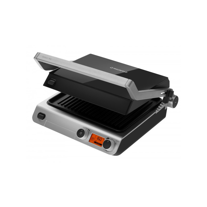 Электрогриль Maunfeld MF-1311B приоткрытый вид сбоку