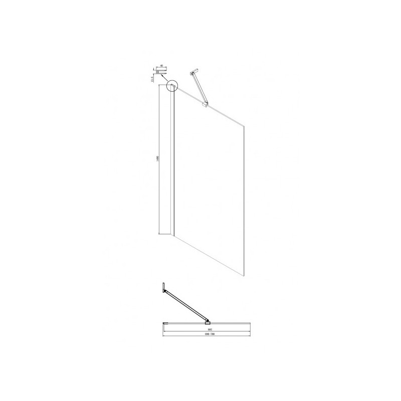 Душевая шторка Ambassador Bath Screens 16041102 схема