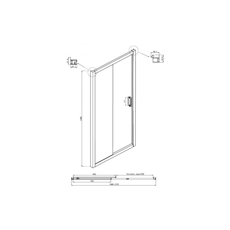 Душевая шторка Ambassador Bath Screens 16041105 схема