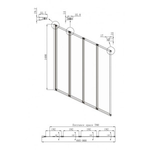 Душевая шторка Ambassador Bath Screens 16041110L схема