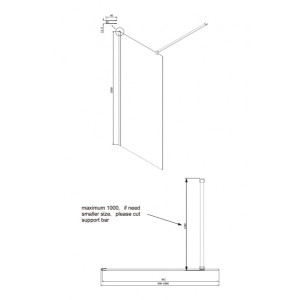 Душевая стенка Ambassador Walk-in 15031102 схема