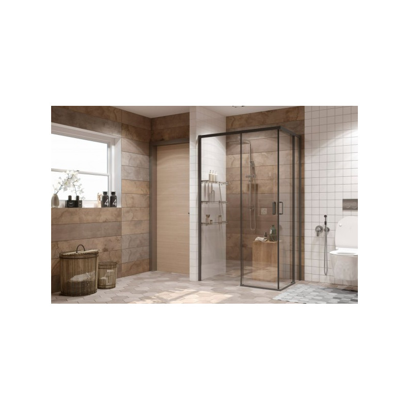 Душевой уголок Ambassador Queen Black 120х80 11011205L в ванной