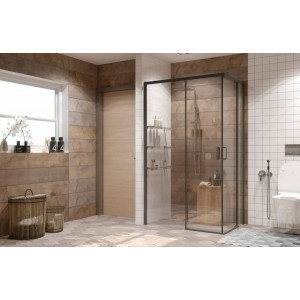 Душевой уголок Ambassador Queen Black 120х80 11011205L в ванной