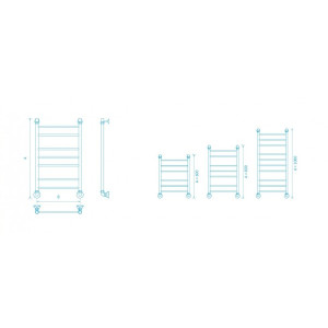 Полотенцесушитель Маргроид Вид 10 500х1000 НП (1") черный матовый схема