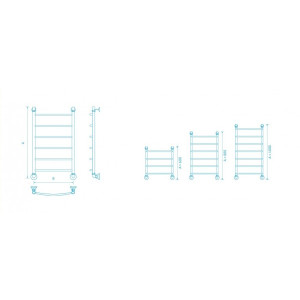Полотенцесушитель Маргроид Вид 4 500х800 НП (1") схема