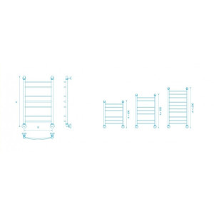 Полотенцесушитель Маргроид Вид 5 500х1000 НП (1") схема