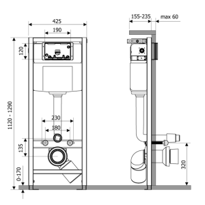 Инсталляция c унитазом Laviniа Boho Relfix Biore Rimless 77040107 схема
