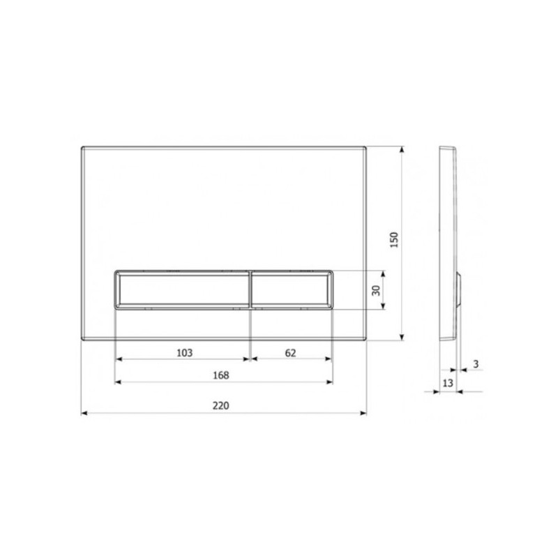 Кнопка смыва Lavinia Boho RelFix 3805001W белый размеры