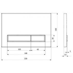 Кнопка смыва Lavinia Boho RelFix 380501MB черный матовый размеры