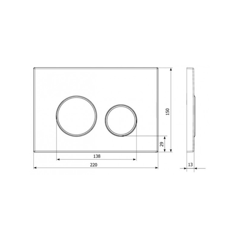Кнопка смыва Lavinia Boho RelFix 380502MC матовый хром размеры