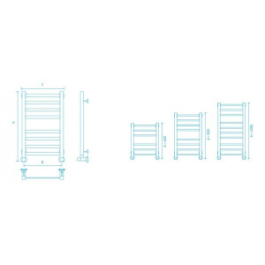 Полотенцесушитель Маргроид Вид 81/10 500х800 НП (1") профильный (30х10) схема