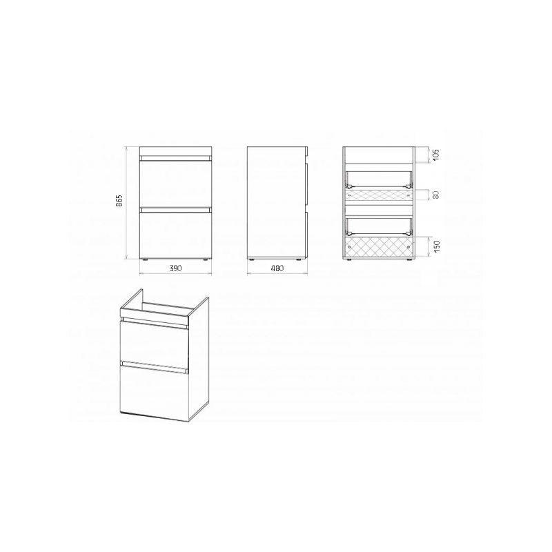 Тумба под умывальник Misty Фостер 40 Э-Фос01040-012Я с