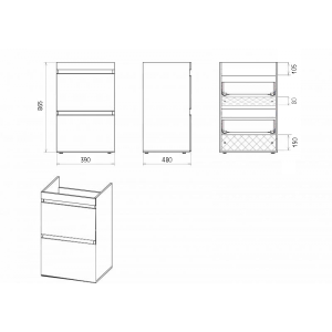 Тумба под умывальник Misty Фостер 40 Э-Фос01040-012Я с