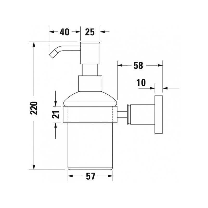 Дозатор жидкого мыла Duravit D-Code 009916 хром схема