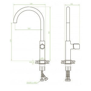 Чертёж смесителя Laveo Pretto BAO 068D