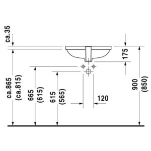 Умывальник Duravit D-Code 495 габариты