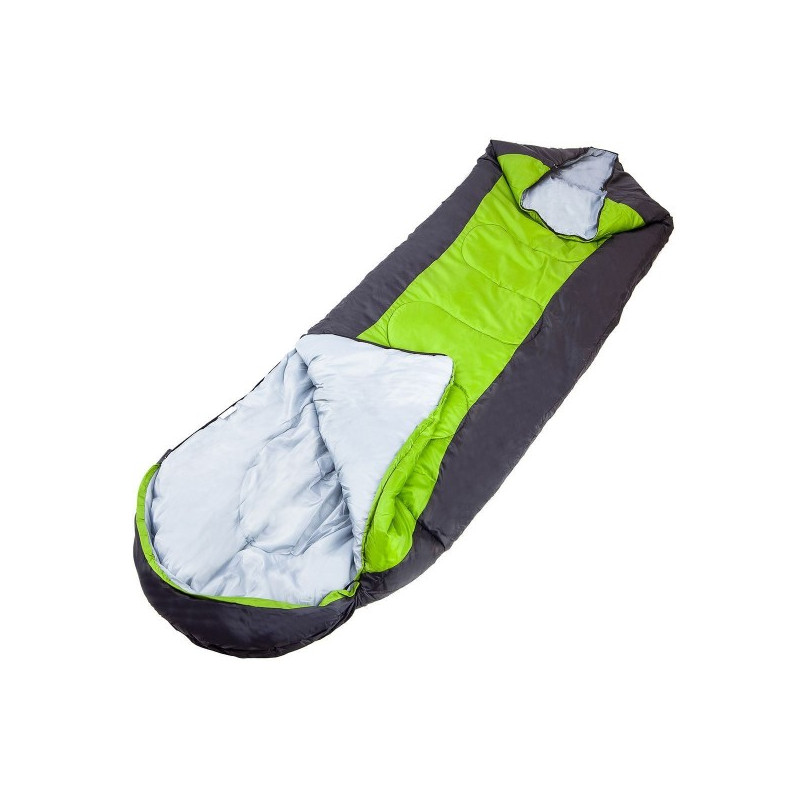 Спальный мешок Acamper Hygge зеленый в расстегнутом наполовину виде