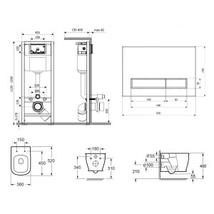Инсталляция c унитазом Laviniа Boho Relfix Bell Pro Rimless 87050123 схема