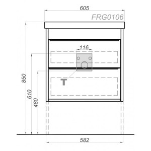 Тумба с умывальником Aqwella Fargo 60 FRG0106DB схема тумбы