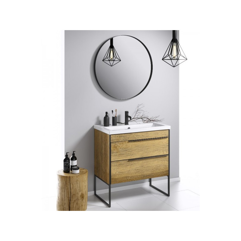 Тумба с умывальником Aqwella Fargo 80 FRG0108DB в интерьере