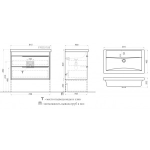 Тумба с умывальником Aqwella Fargo 80 FRG0108DB
