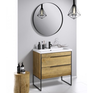 Тумба с умывальником Aqwella Fargo 80 FRG0108DB в интерьере