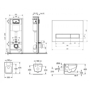Инсталляция c унитазом Laviniа Boho Relfix One Compacto 75110092 схема