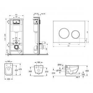 Инсталляция c унитазом Laviniа Boho Relfix One Compacto 87040066 схема