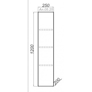 Шкаф-пенал Aqwella Анкона 25 An.05.25/А схема