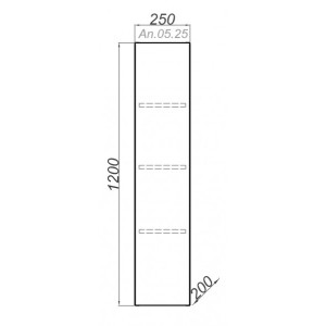 Шкаф-пенал Aqwella Анкона 25 An.05.25/W схема