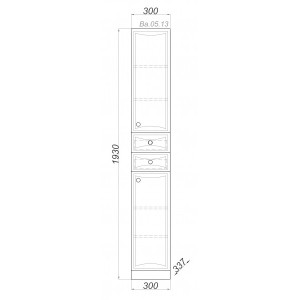 Шкаф-пенал Aqwella Барселона 30 Ba.05.13 схема