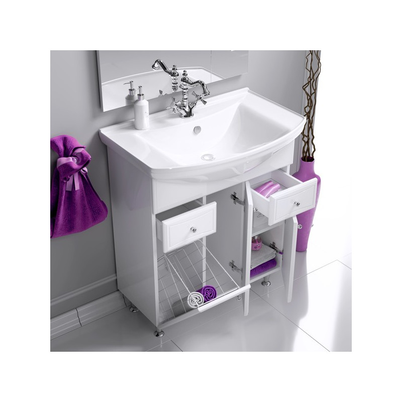 Тумба с умывальником Aqwella Барселона 75 BA0107K вид внутри