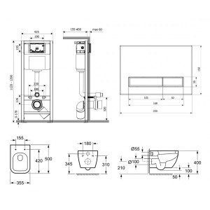 Инсталляция c унитазом Laviniа Boho Relfix One Rimless 87050157 схема