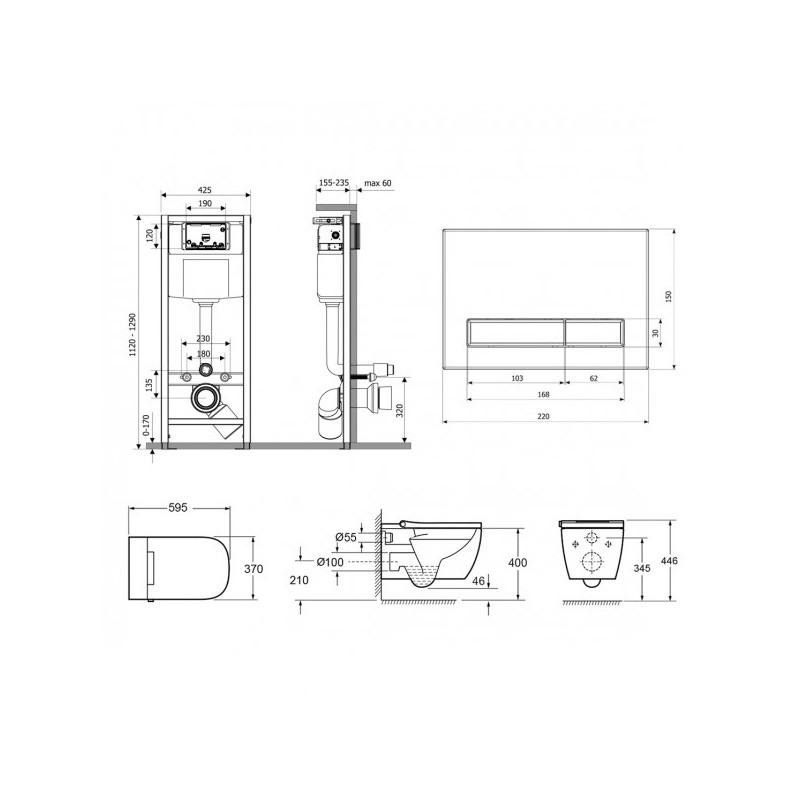 Инсталляция c унитазом Laviniа Boho Smart V-Clean 87561129 схема