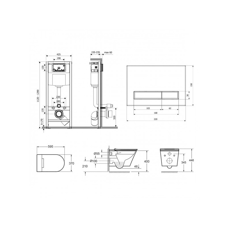 Инсталляция c унитазом Laviniа Boho Smart V-Clean 87561146 схема