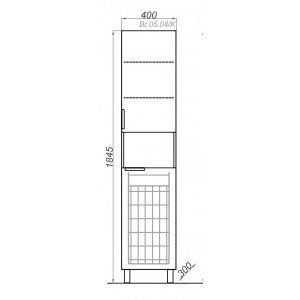 Шкаф-пенал Aqwella Бриг 40 Br.05.04.K/W схема
