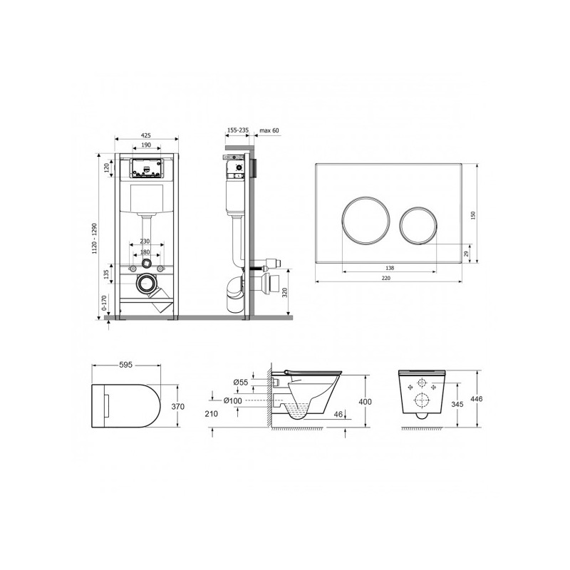 Инсталляция c унитазом Laviniа Boho Smart V-Clean 87561170 схема