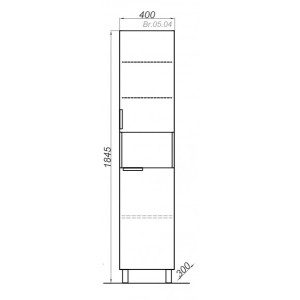 Шкаф-пенал Aqwella Бриг 40 Br.05.04/W схема