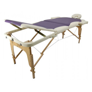 Массажный стол Atlas Sport 70 см кремово-фиолетовый (3-с деревянный) стойка ноги стопы