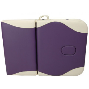 Массажный стол Atlas Sport 70 см кремово-фиолетовый (3-с деревянный) сложен кейс