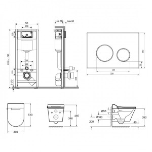 Инсталляция c унитазом Laviniа Boho Smart V-Clean 87561201 схема