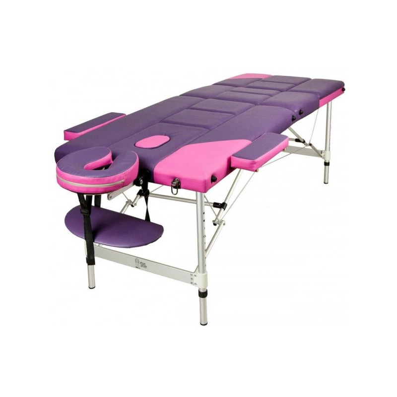 Массажный стол Atlas Sport 70 см усиленный каркас, розово-фиолетовый (3-с алюминиевый)