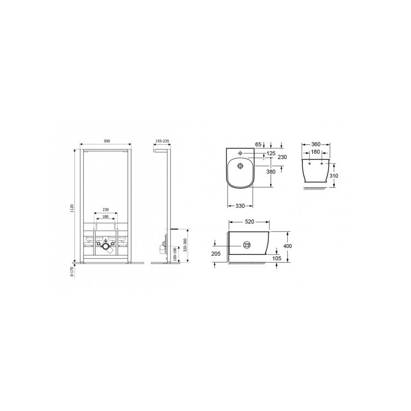 Инсталляция с биде Lavinia Boho RelFix Bell Pro 77070253 схема