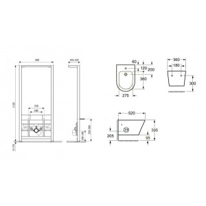 Инсталляция с биде Lavinia Boho RelFix Biore 77070255 схема