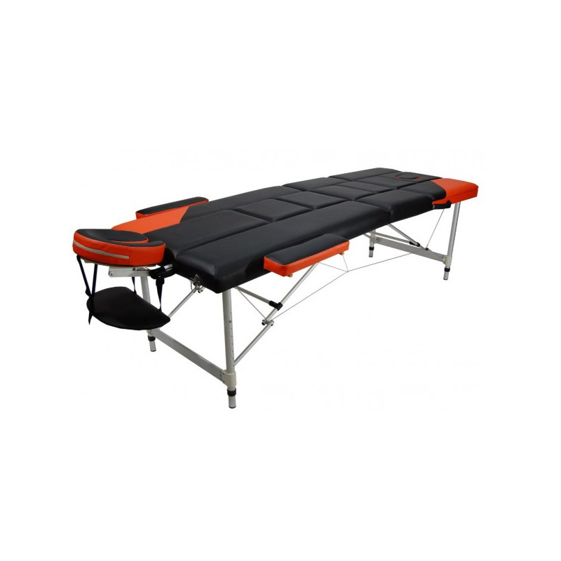 Массажный стол Atlas Sport 70 см рельефный черно-оранжевый (3-с алюминиевый)