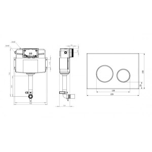 Бачок скрытого монтажа Lavinia Boho RelFix с кнопкой 77030080 схема