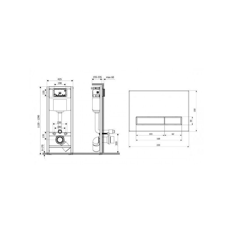 Инсталляция для унитаза Laviniа Boho Relfix 77010021 схема